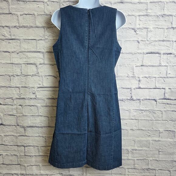 Anne Klein Dress Womens Size 4 Sleeveless Chambray Pockets - Picture 2 of 13